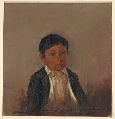 デッサン、コロンビア、バランキージャ、少年の肖像、1853年5月 作： Frederic Edwin Church