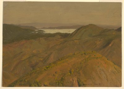 デッサン、丘の上の遠景、1865年8月 作： フレデリックエドウィン教会