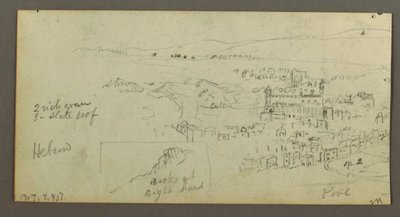 素描、ドームハウス、階段のある家、1868年2月撮影 作： Frederic Edwin Church