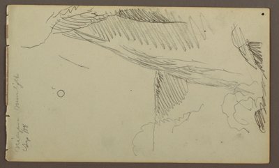 デッサン、月明かりの中の滝、1858年 作： フレデリックエドウィン教会