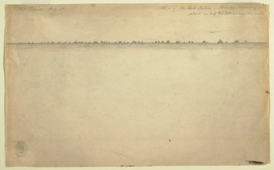 1850年8月19日、メイン州マウント・デザート、サバ漁船団の図面 作： フレデリックエドウィン教会