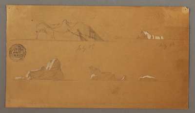 図面、流氷、1859年7月5日と6日 作： フレデリックエドウィン教会
