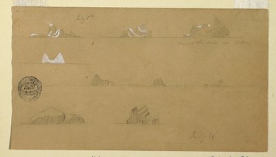 図面、流氷、1859年7月6日と16日 作： フレデリックエドウィン教会