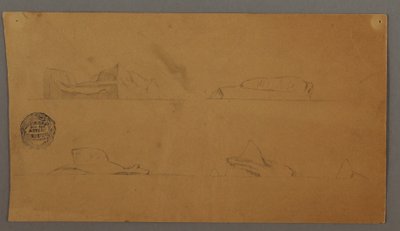 デッサン、流氷、おそらく1859年 作： Frederic Edwin Church