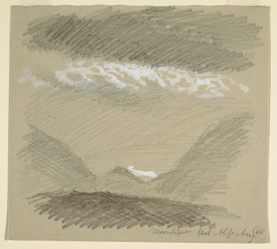 素描、ベルナー・アルプス、ベル・アルプより、1868年8月 作： Frederic Edwin Church