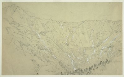 デッサン、グレート・ベイスン、カタディン山、1877年頃 作： Frederic Edwin Church