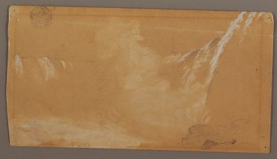 図面、ナイアガラ川のキャンディアン・サイドから見たホースシュー・フォールズの大部分、おそらく1858年 作： フレデリックエドウィン教会