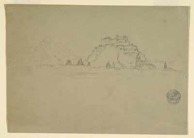素描、ヘーエンザルツブルク、オーストリア（裏面）、1868年 作： Frederic Edwin Church