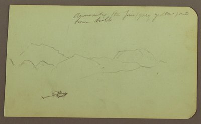 素描、丘、牛；裏面：風景、1883年 作： Frederic Edwin Church
