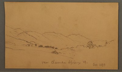 デッサン、丘と谷、1873年10月 作： Frederic Edwin Church