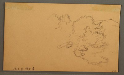 デッサン、丘と谷、1873年10月 作： Frederic Edwin Church