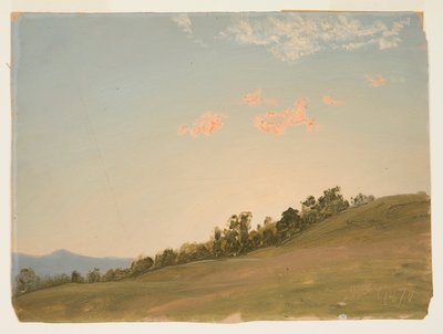ドローイング、ニューヨーク州ハドソン、ヒルサイド、1870年7月 作： Frederic Edwin Church
