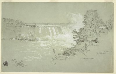 1856年10月6日、カナダ銀行から見たホースシュー滝とヤギの島 作： Frederic Edwin Church