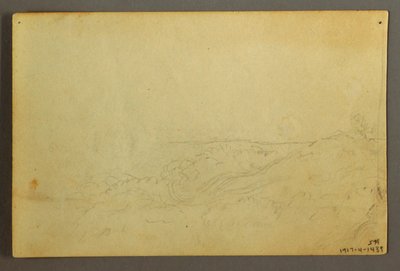 ドローイング、小川沿いの森の中の家、1845年4月 作： フレデリックエドウィン教会