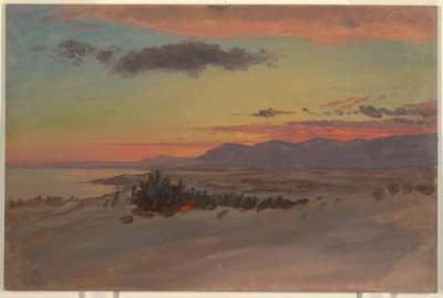 素描《冬のハドソン渓谷、オラナから南西を見る》1870-80年 作： Frederic Edwin Church