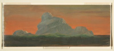 ドローイング、夕空に映える氷山、1859年6月 作： フレデリックエドウィン教会