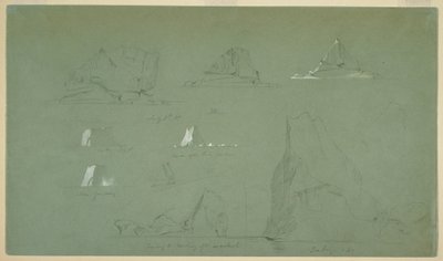 デッサン、氷山、1859年7月7日と9日 作： Frederic Edwin Church