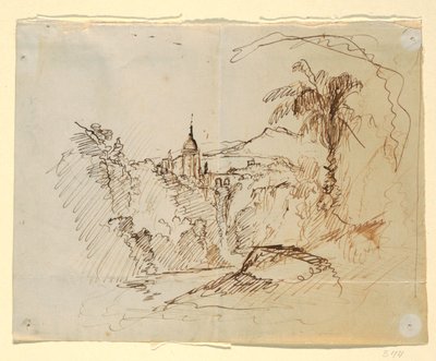 素描、想像の風景、1865-66年 作： フレデリックエドウィン教会