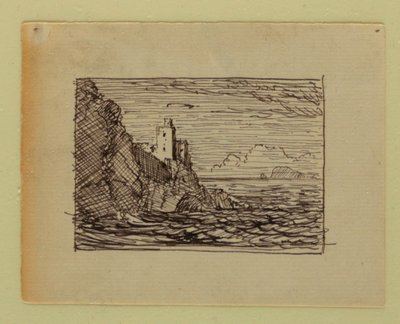 素描、想像上の風景、1850年頃 作： Frederic Edwin Church