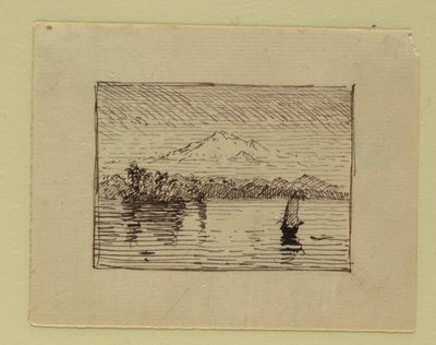 素描、想像上の風景、1850年頃 作： フレデリックエドウィン教会