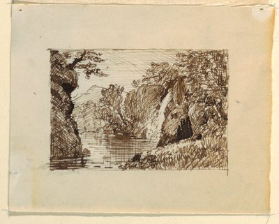 ドローイング、想像上の風景、1870-73年頃 作： フレデリックエドウィン教会