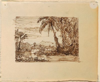 ドローイング、想像上の風景、1870-73年頃 作： Frederic Edwin Church