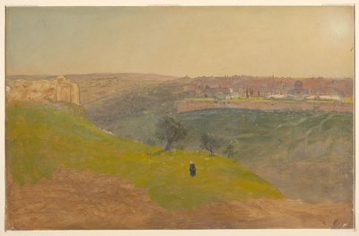 デッサン、オリーブ山からのエルサレム、1868年3月 作： Frederic Edwin Church