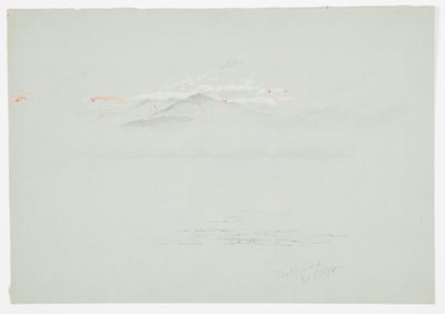 ドローイング、ミリノケット湖とカタディン山、1878年 作： Frederic Edwin Church