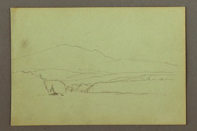 デッサン、湖、ヒルレンジ、おそらく1856年 作： Frederic Edwin Church