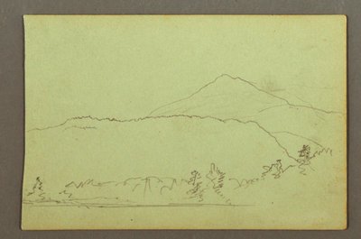 デッサン、湖、ヒルレンジ、おそらく1856年 作： Frederic Edwin Church
