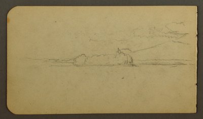 ドローイング、カタディン山を望む湖、1878年 作： Frederic Edwin Church