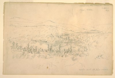 デッサン、山の家近くの湖、1844年9月 作： フレデリックエドウィン教会