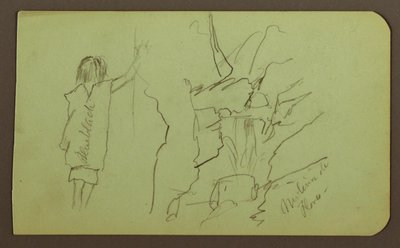 素描、風景、人物；裏面：木、橋、植物 1883年 作： フレデリックエドウィン教会