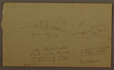 素描、風景、1865年7月 作： フレデリックエドウィン教会