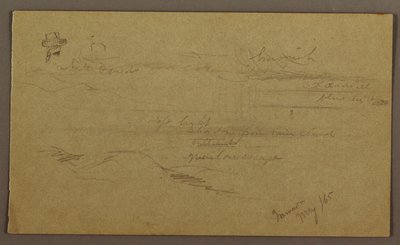 素描、風景、1865年5月 作： フレデリックエドウィン教会