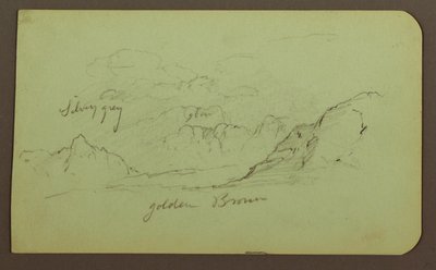 素描、風景；裏面：人物、教会 1883年 作： フレデリックエドウィン教会
