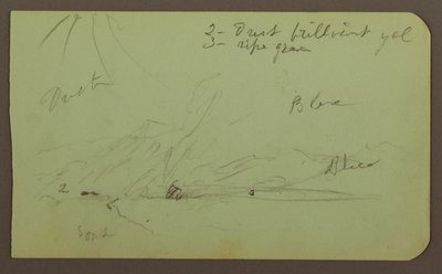 素描、風景；裏面：山腹、1883年 作： Frederic Edwin Church