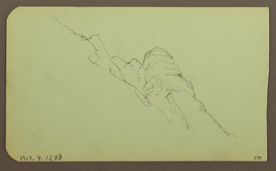 素描、風景；裏面：山腹、1883年 作： フレデリックエドウィン教会