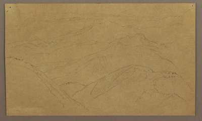 素描、風景；裏面：風景の中の木、空、1865年5月-8月 作： Frederic Edwin Church