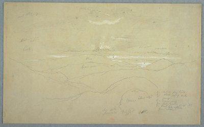 ドローイング、夕暮れの風景、ジャマイカ、1865年7月 作： Frederic Edwin Church