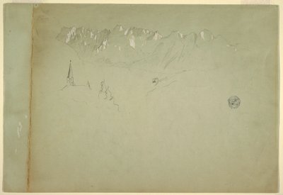 素描《オーストリア・アルプスの風景》1868年 作： Frederic Edwin Church
