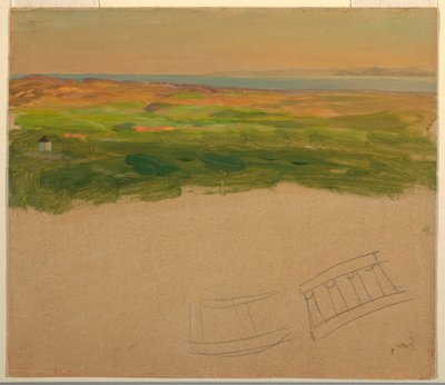 デッサン、風景、シリアまたはギリシャ近郊、1868-69年 作： フレデリックエドウィン教会