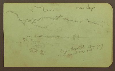 ドローイング、風景「ラゴス近郊」、裏面：風景、1883年 作： Frederic Edwin Church