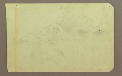 ドローイング、雲のある風景、裏面は山、1883年 作： フレデリックエドウィン教会