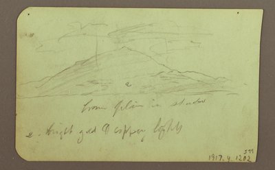 ドローイング、雲のある風景、裏面は山、1883年 作： フレデリックエドウィン教会