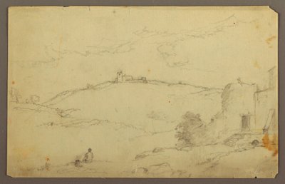 ドローイング、人物のいる風景、1885年 作： フレデリックエドウィン教会