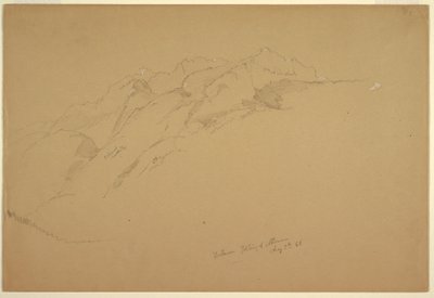 デッサン、ゴリングとアブテナウの間の風景、1868年8月5日 作： Frederic Edwin Church