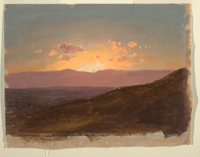 1867年8月14日、ハドソン渓谷を横切るドローイング。 作： Frederic Edwin Church