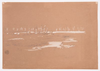 ドローイング、ミリロケット近くの湿地帯の風景、1878年9月20日 作： Frederic Edwin Church