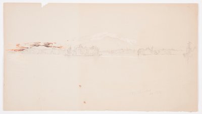 ドローイング、ミリロケット湖、カタディン山の眺め、1878年9月 作： Frederic Edwin Church
